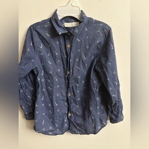 Zara Navy Blue Casual button down Shirt 6 years